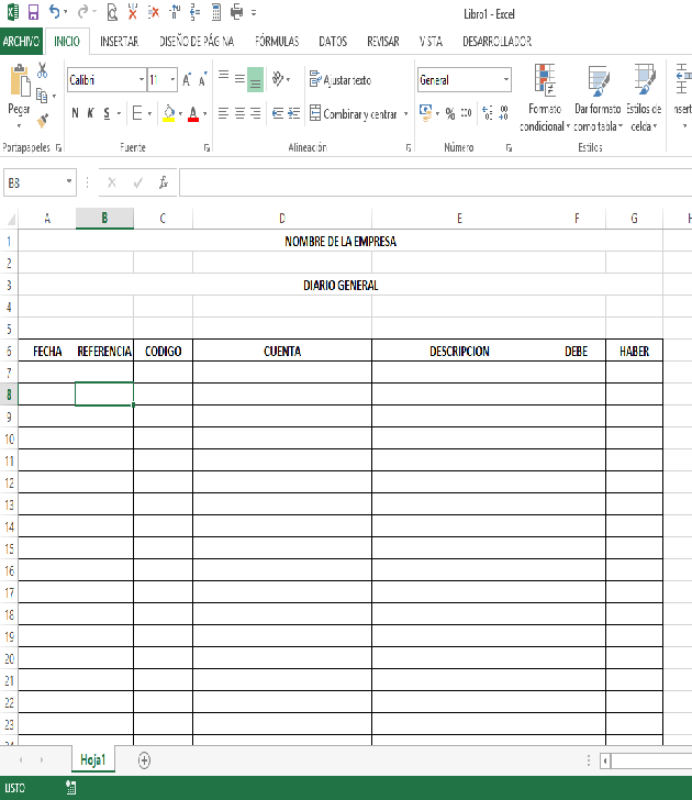 Plantilla Libro Diario De Contabilidad Excel Formato