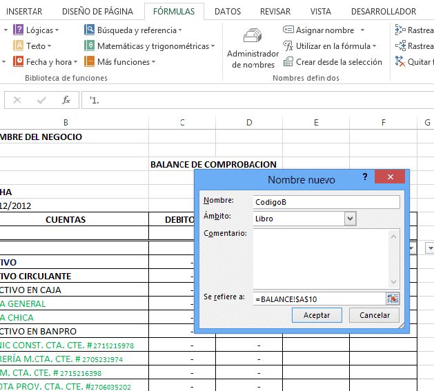 Sistema Contable En Excel Y Contabilidad Balance De Comprobacion